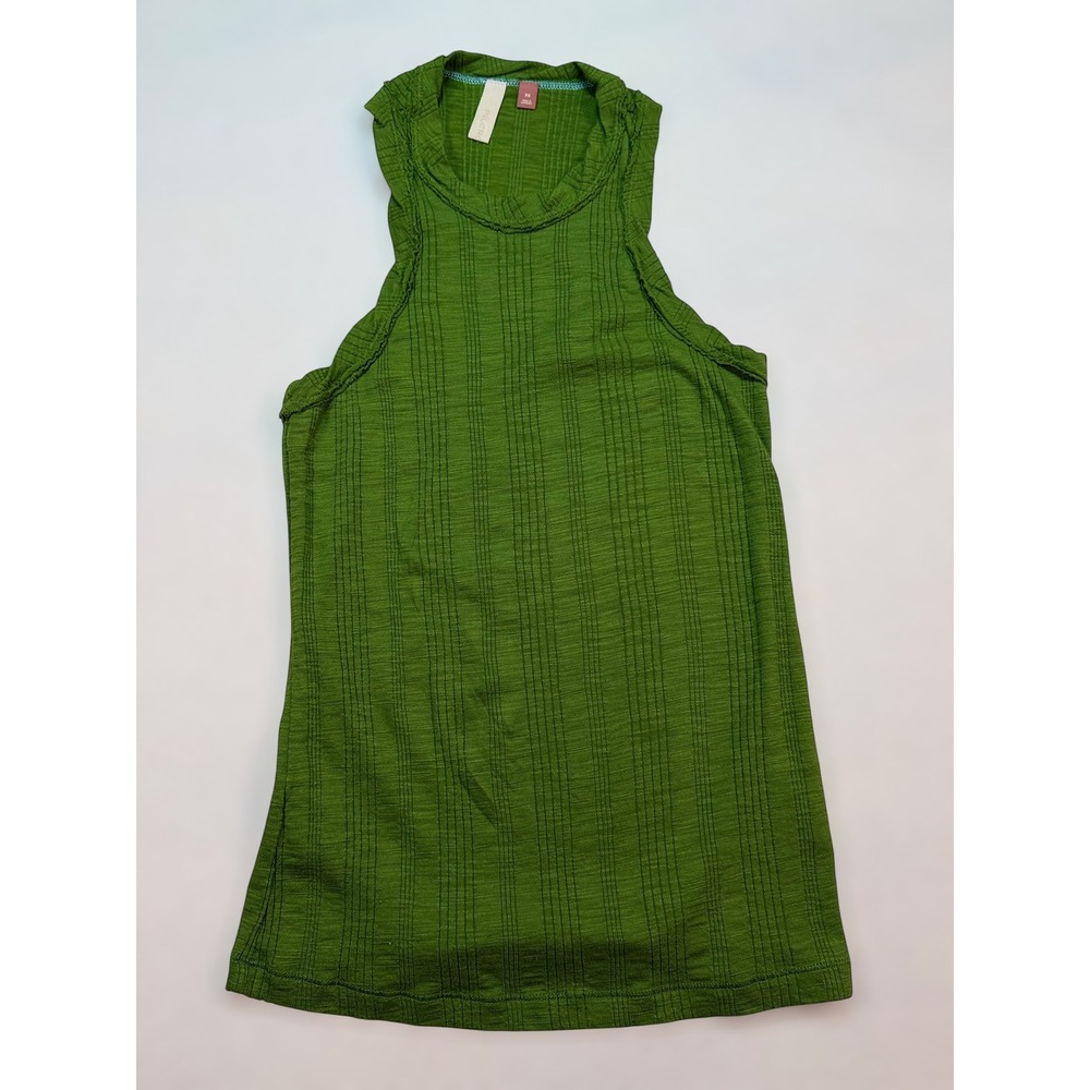 Pilcro Anthropologie Green Ribbed‎ Knit High Neck Racerback Tank Top XS
